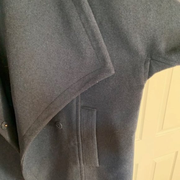 The Limited 3/4 Sleeves Dark Blue Wool Bland Coat - Picture 5 of 6